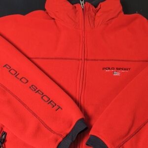 Vintage 90s Polo by Ralph Lauren Red Zip-Up Fleece Size 2xl XXL